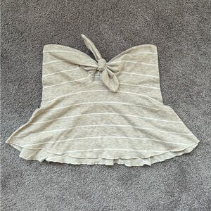 Strapless peplum crop top